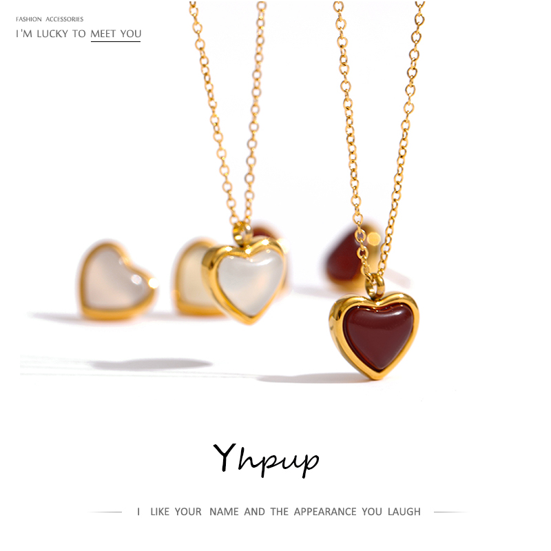 Birth Flower Necklace - Yhpup stal nierdzewna serce wisiorek naszyjnik