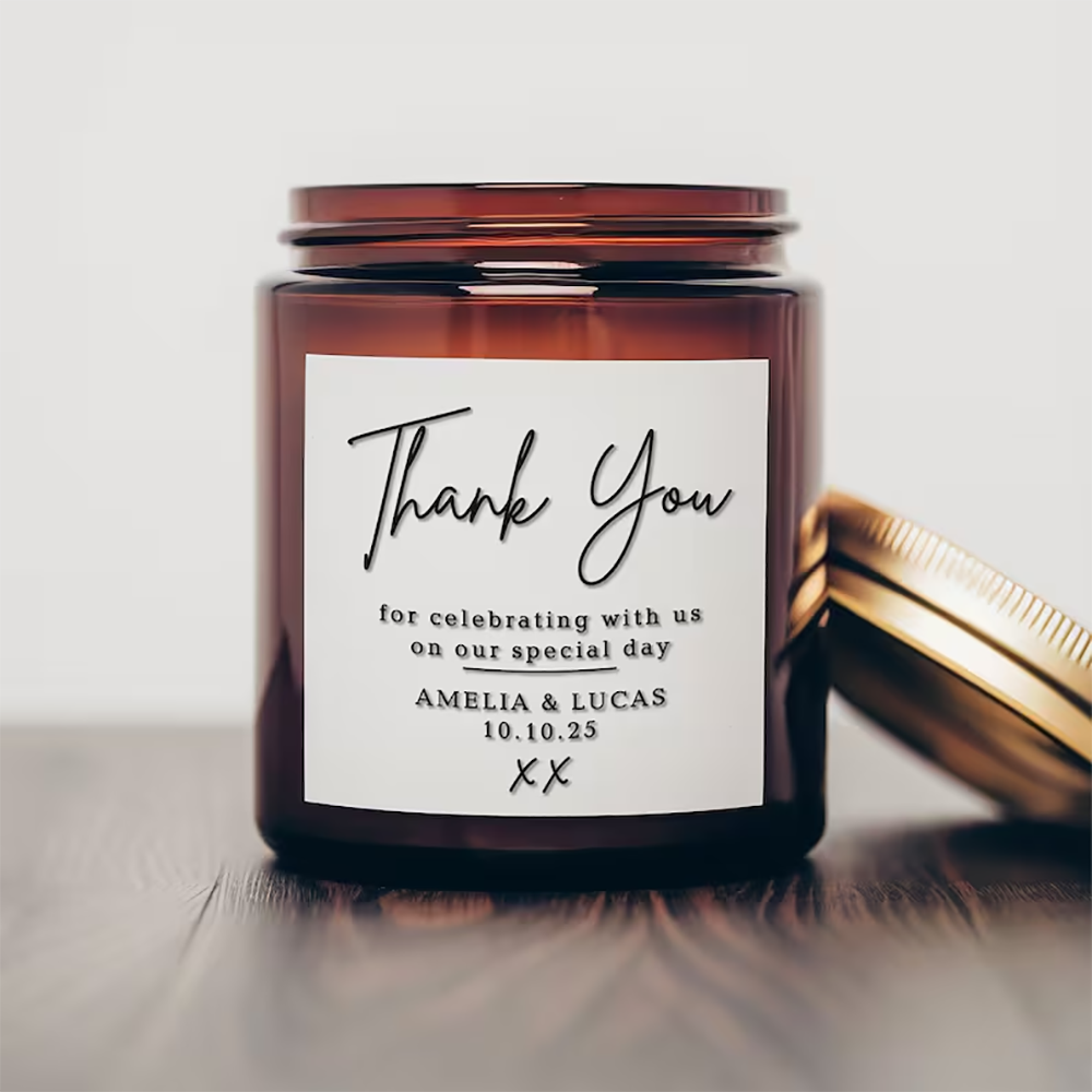 Spersonalizowana kwadratowa na – Personalised Candle Label recenzja i cena