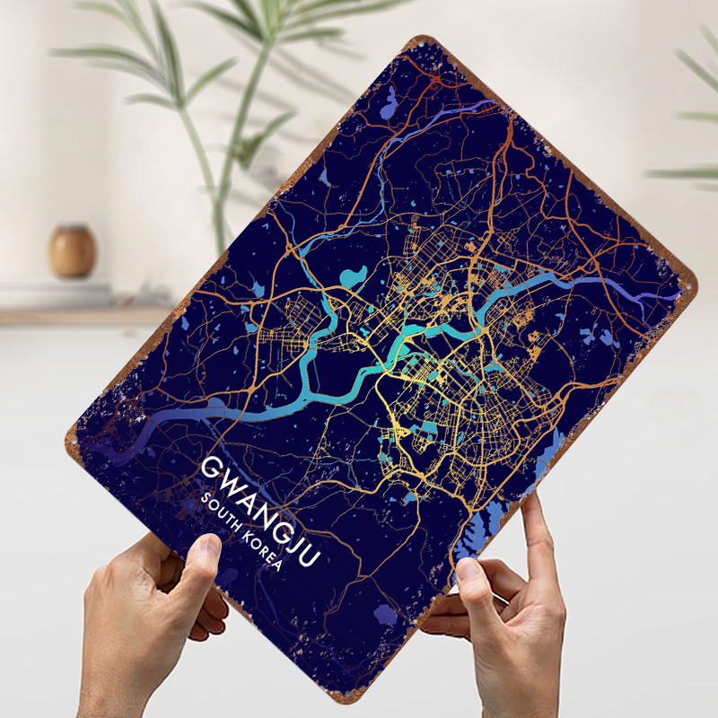 Mapa miasta Gwangju 3D Tekstur – Custom Map Poster recenzja i cena