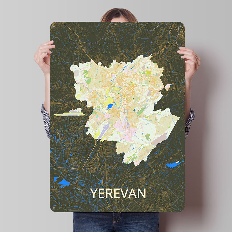 Mapa miasta Erevana, blaszany  – Custom Map Poster recenzja i cena
