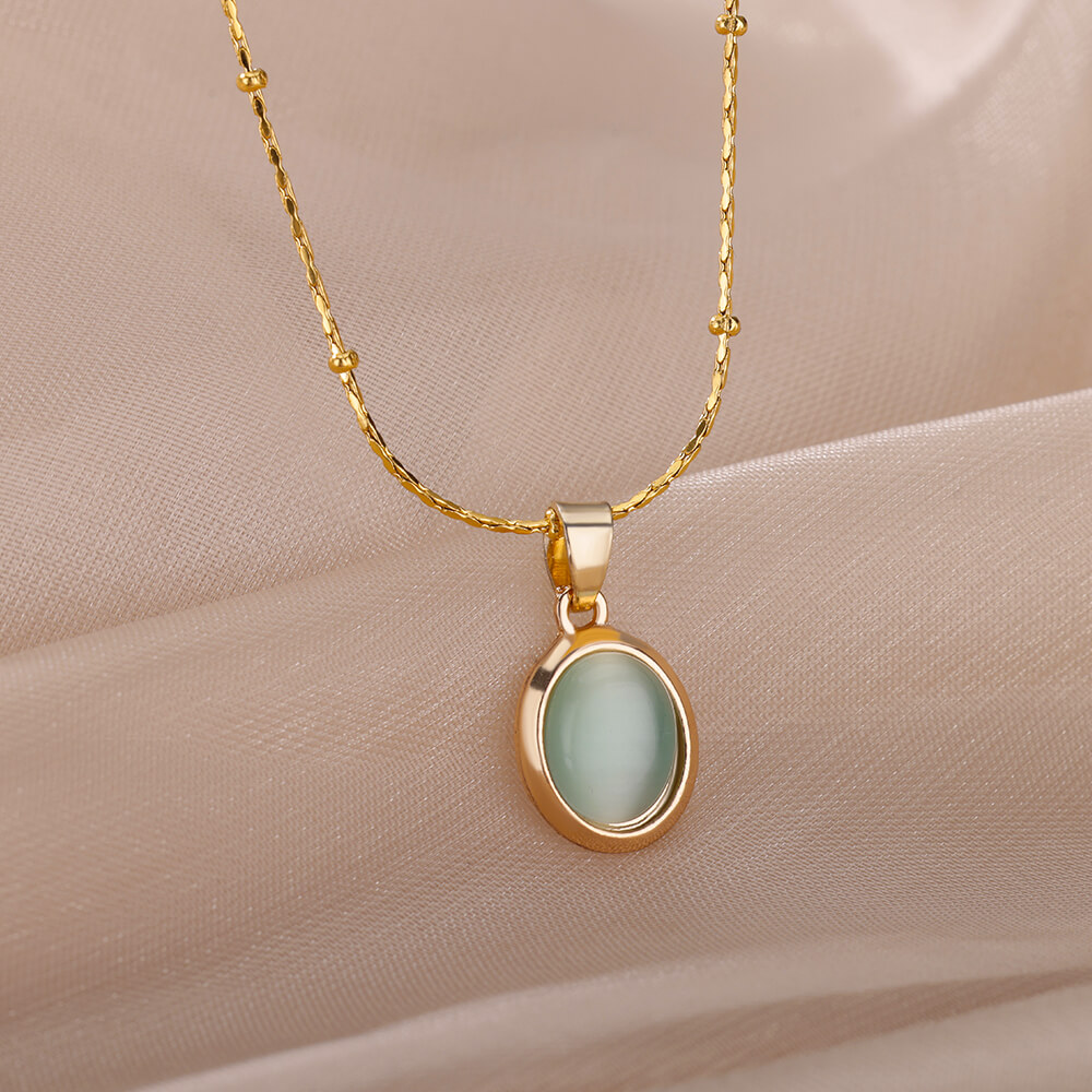 Modny kamień opalowy owalny na – Birth Flower Necklace recenzja i cena