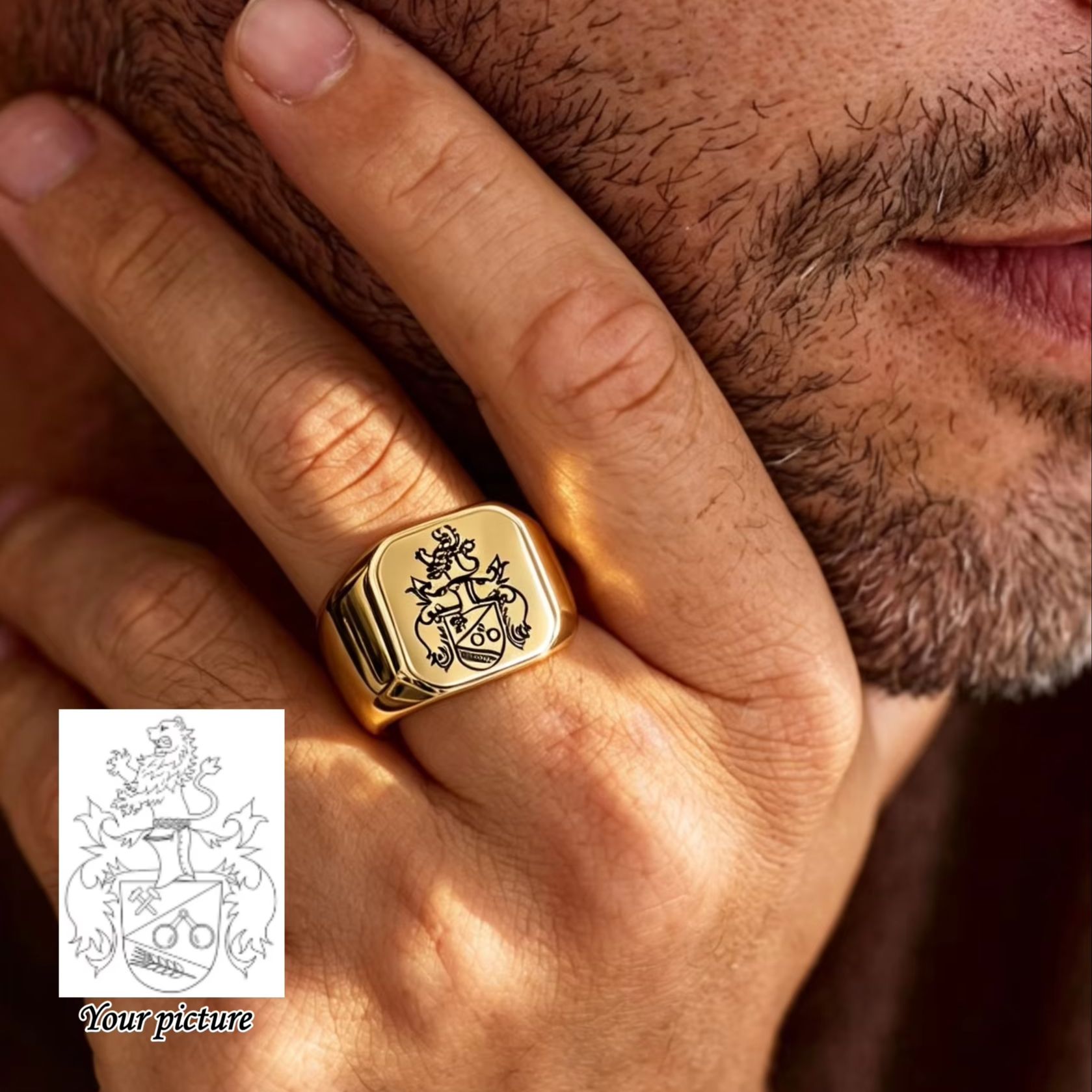 Pierścień z herbem rodzinnym n – Initial Ring Custom recenzja i cena