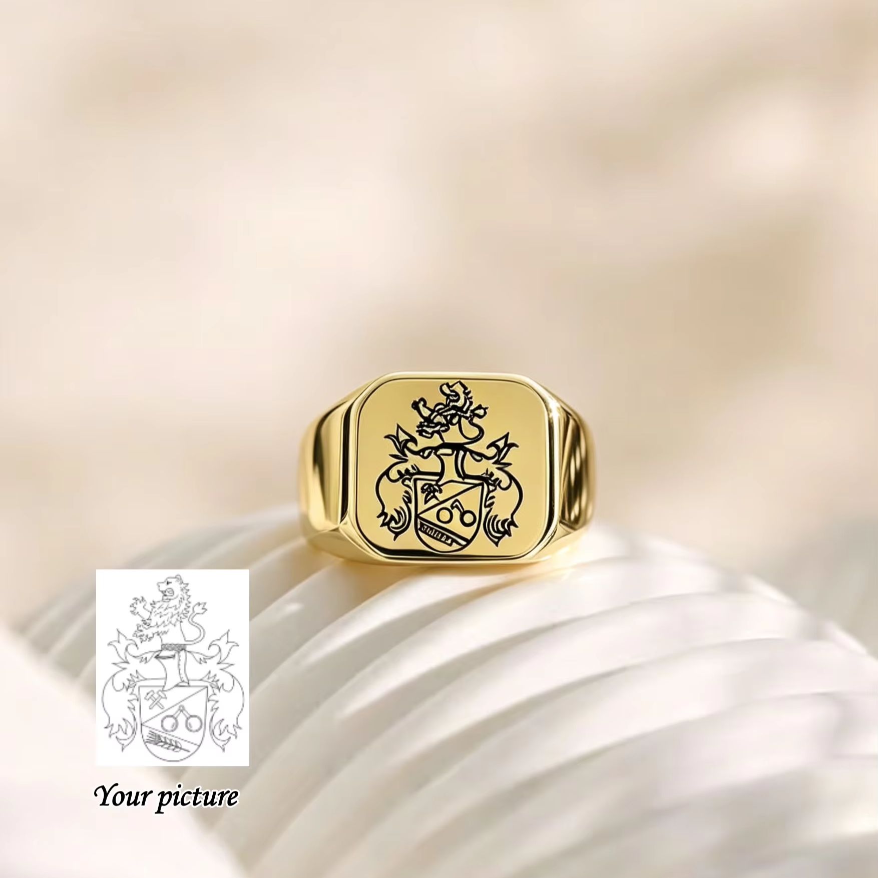 Pierścień z herbem rodzinnym n – Initial Ring Custom recenzja i cena