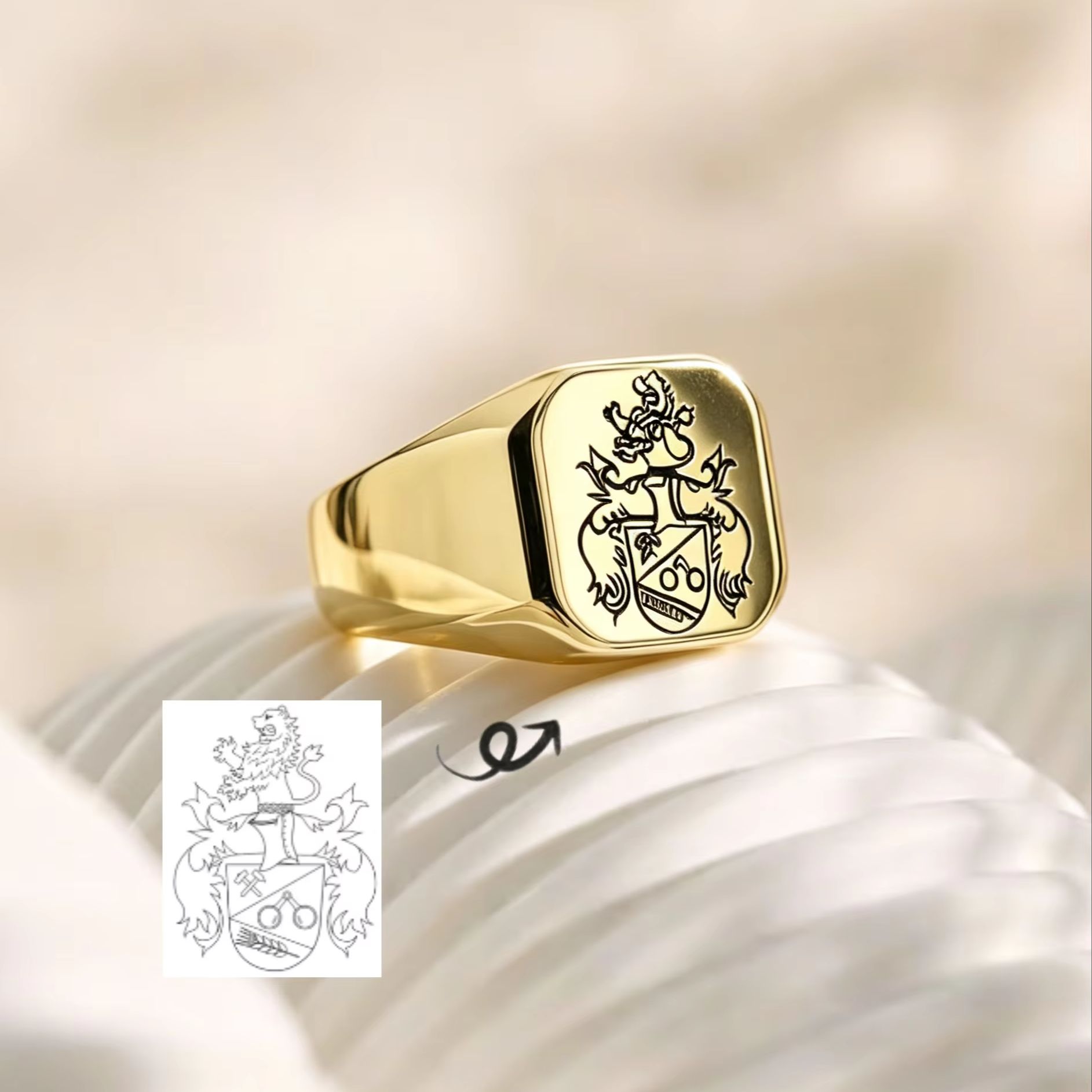 Pierścień z herbem rodzinnym n – Initial Ring Custom recenzja i cena