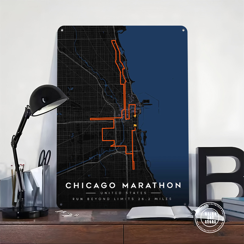 Mapa trasy Maratonu w Chicago, – Custom Map Poster recenzja i cena