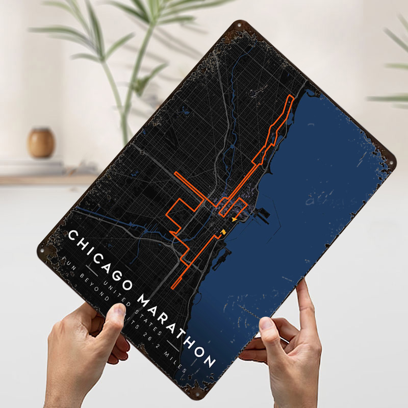 Mapa trasy Maratonu w Chicago, – Custom Map Poster recenzja i cena