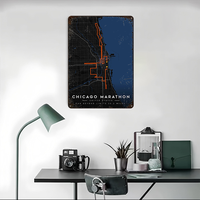 Mapa trasy Maratonu w Chicago, – Custom Map Poster recenzja i cena